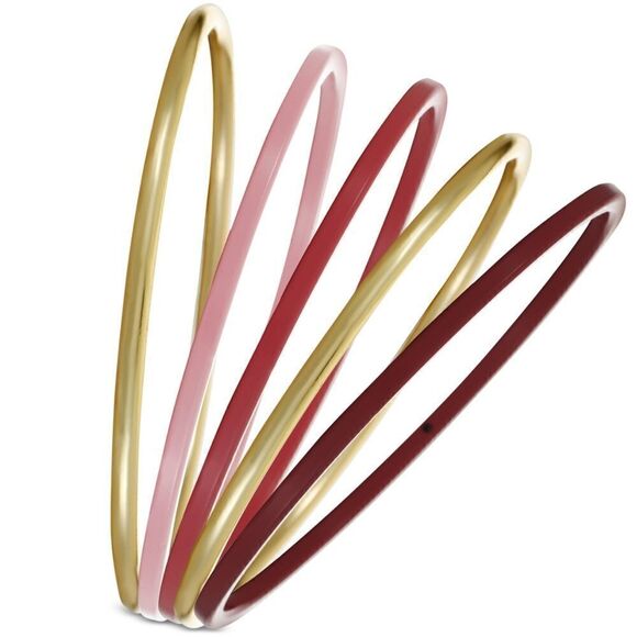 NWT Alfani Gold-Tone 5-Pc. Set Multicolor Bangle Bracelets - Picture 1 of 4